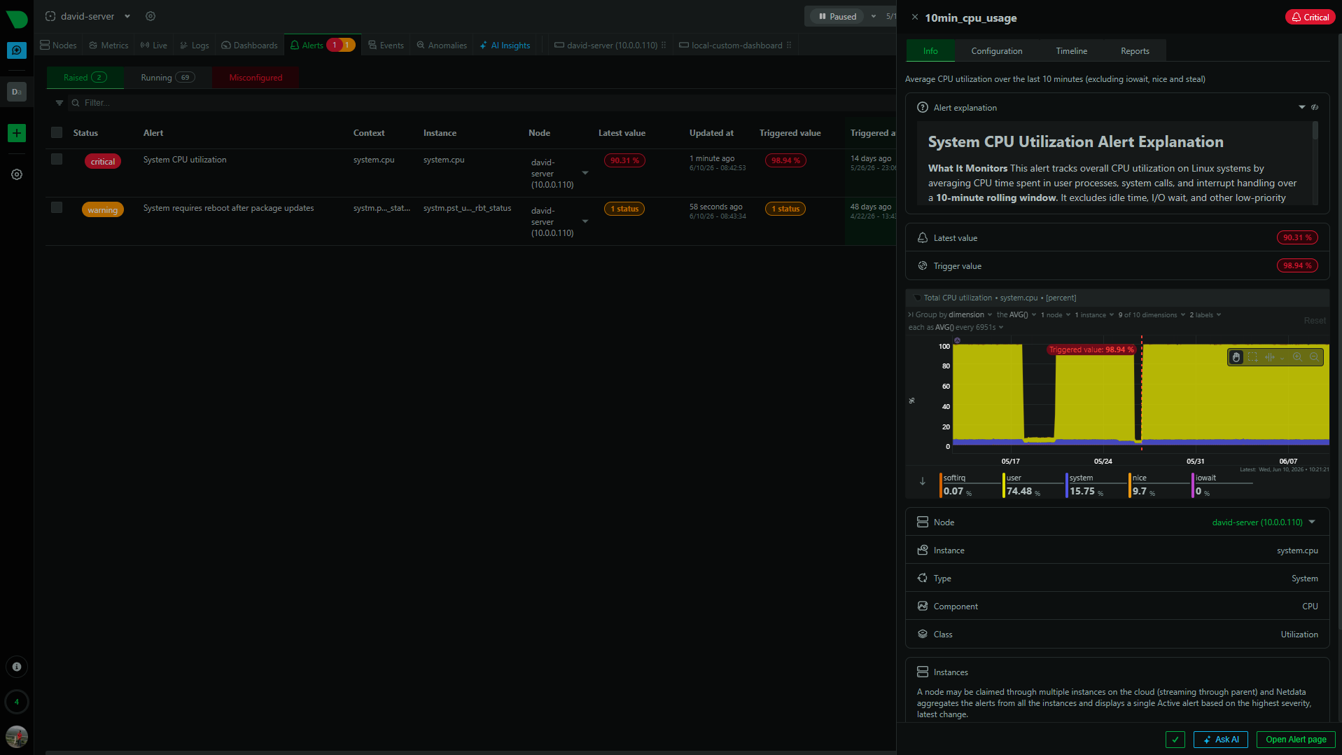 Alert monitoring